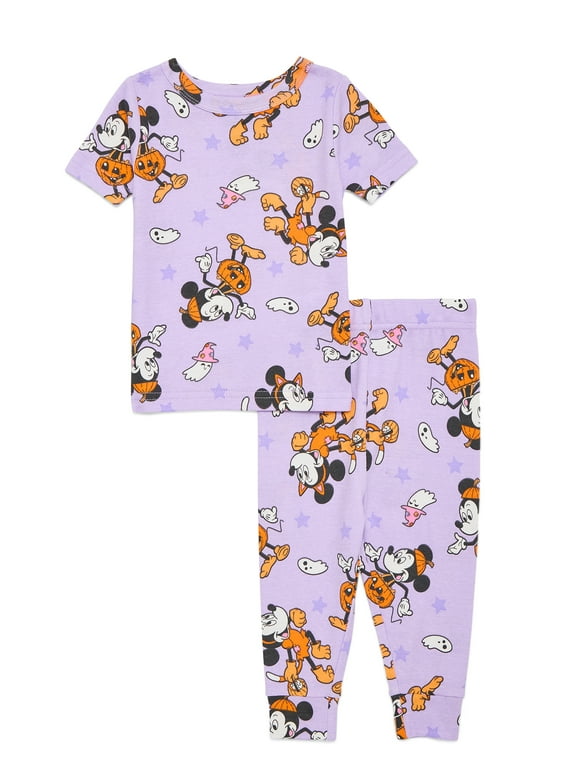 Minnie Mouse Toddler Halloween Graphic Short Sleeve Shirt & Pant Pajama Set, Sizes 12M-5T