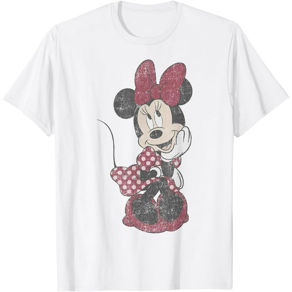 Minnie Mouse Shy Vintage DTG Print Unisex T-Shirt