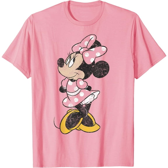 Minnie Mouse Simple Distressed DTG Print Unisex T-Shirt