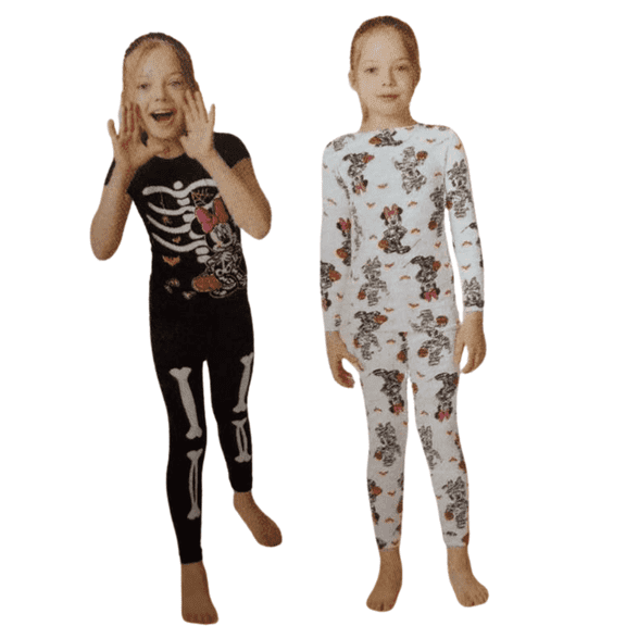 Minnie Mouse Skeleton Halloween 4 Pc Toddler Pajamas, 5