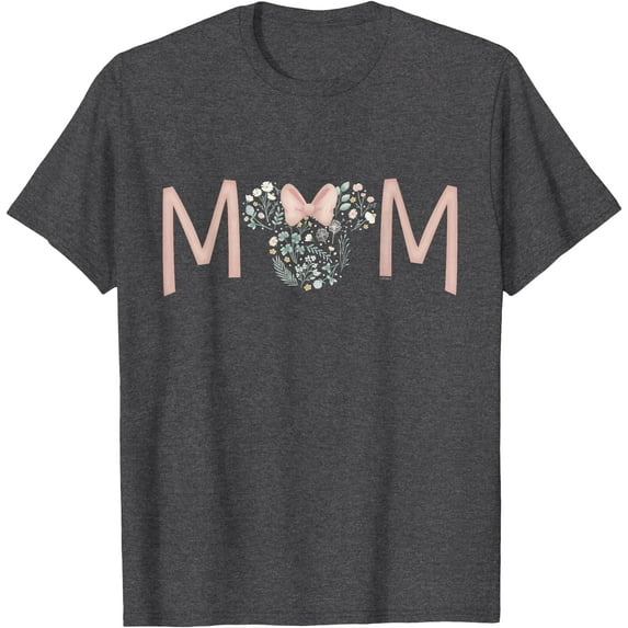 Minnie Mouse Spring Florals Mom DTG Print Unisex T-Shirt,Dark Heather Grey Color,Size M