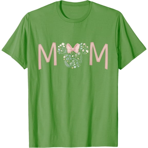 Minnie Mouse Spring Florals Mom DTG Print Unisex T-Shirt,Lime Color,Size L