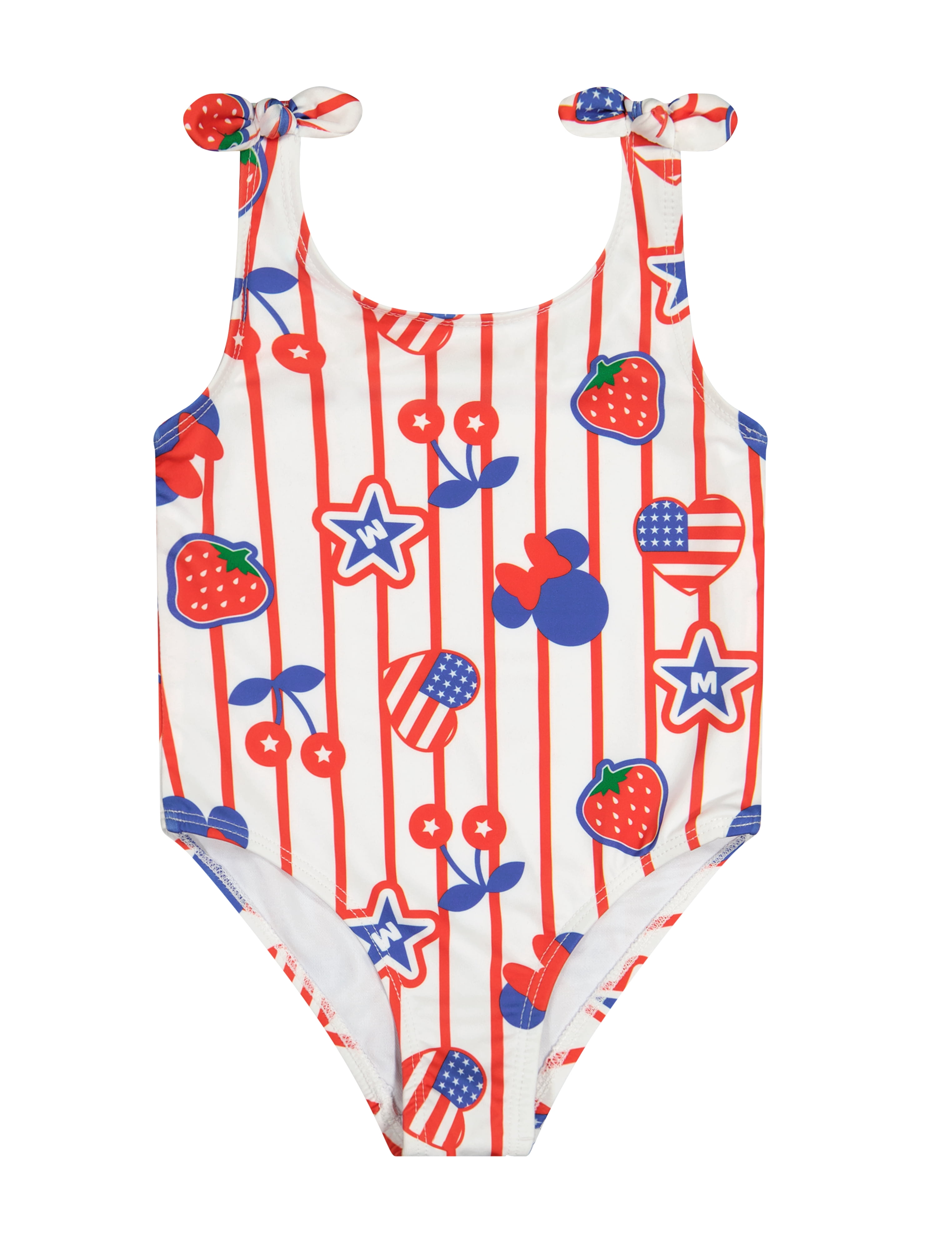 Minnie Mouse Stripe Toddler Girl One-Piece Swimsuit, Sizes 12 Months-5T