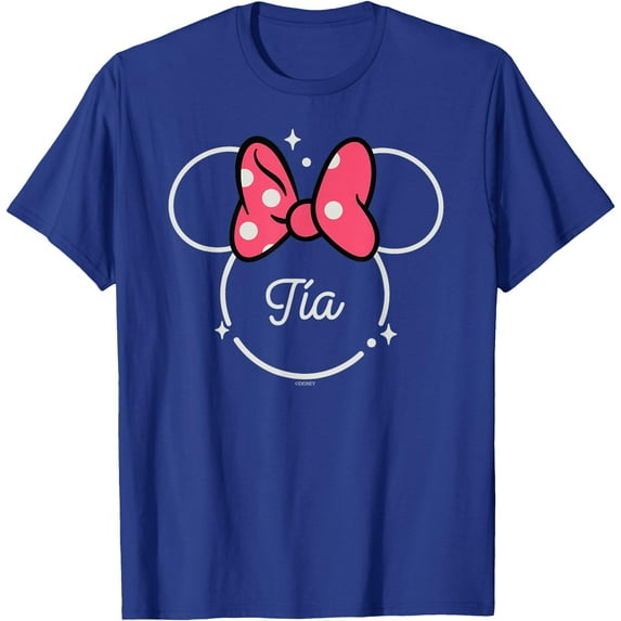 Minnie Mouse Tía Aunt Head Icon Magic DTG Print Unisex T-Shirt,Royal Blue Color,Size 4XL