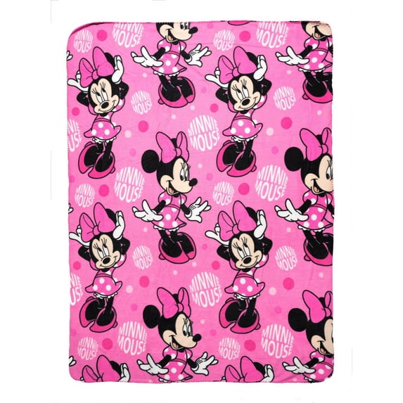 Minnie Mouse Throw Blanket 45" x 60" All-Over Print Disney Pink
