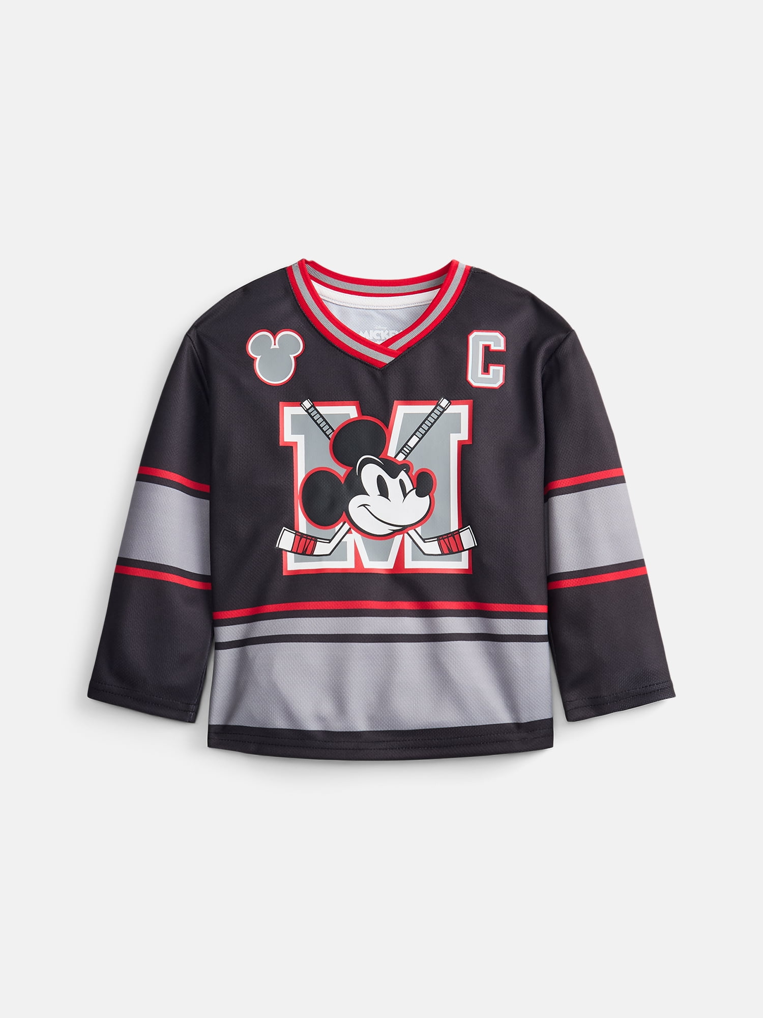 Mickey Mouse Toddler Boys Graphic Hockey Jersey with Long Sleeves, Sizes 12M-5T