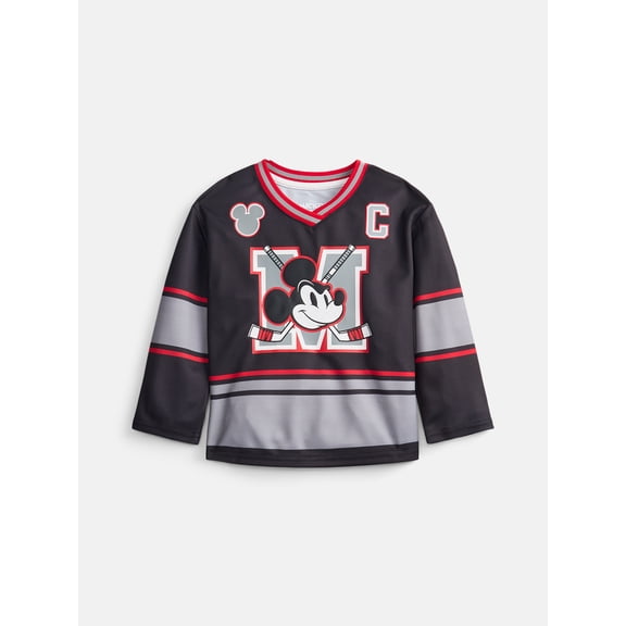 Mickey Mouse Toddler Boys Graphic Hockey Jersey with Long Sleeves, Sizes 12M-5T
