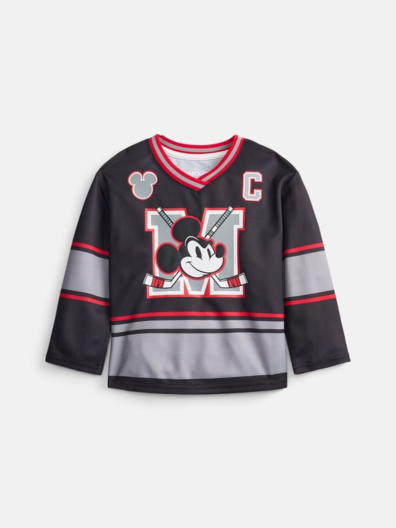 Mickey Mouse Toddler Boys Graphic Hockey Jersey with Long Sleeves, Sizes 12M-5T