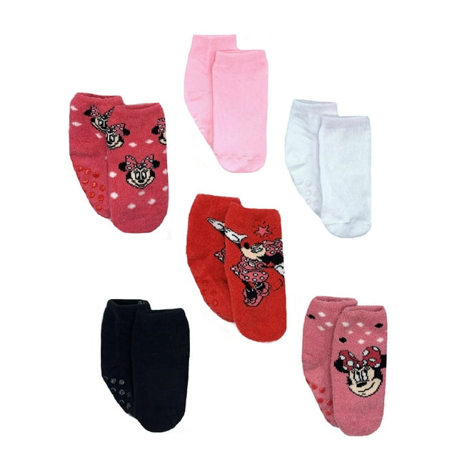 Minnie Mouse Toddler Cozy Socks, 6Pack, Sizes 2T4T