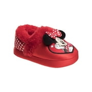 DISNEY Minnie Mouse Toddler Girls Dual Sizes Nylex Fabric House Slippers