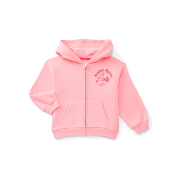 Minnie Mouse Toddler Girls' Full Zip Graphic Hoodie, Sizes 12M-5T