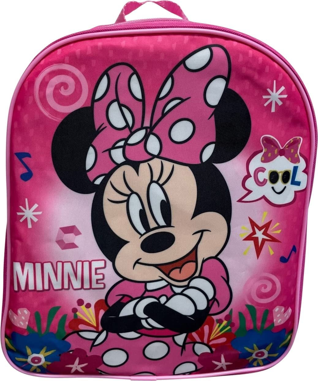 Disney Minnie Mouse Backpack for Girls Toddlers Kids ~ Bundle Includes 12  Minnie Preschool Toddler Backpack with Ears, Bow and Magic Reversible