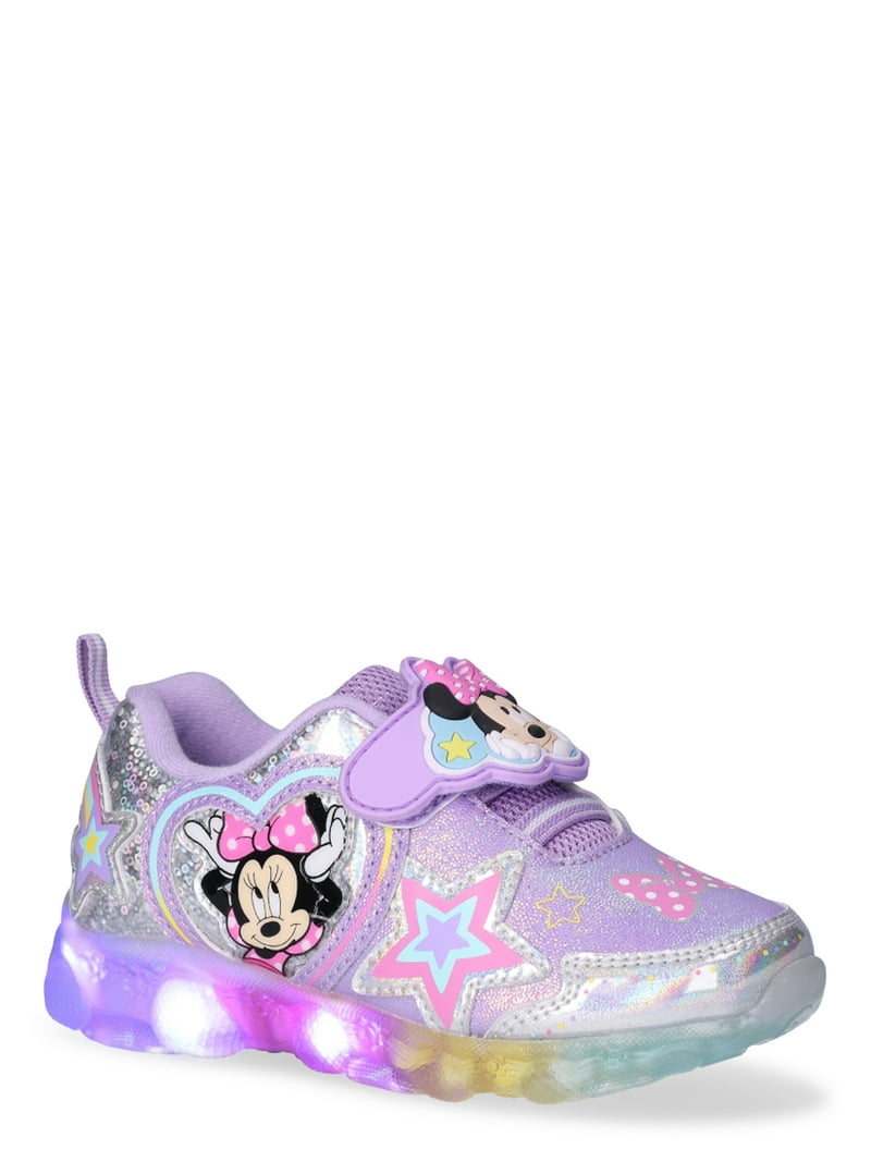 【minnie】 New Disney's Minnie Mouse Toddler Girls' Light-Up Sneakers 6