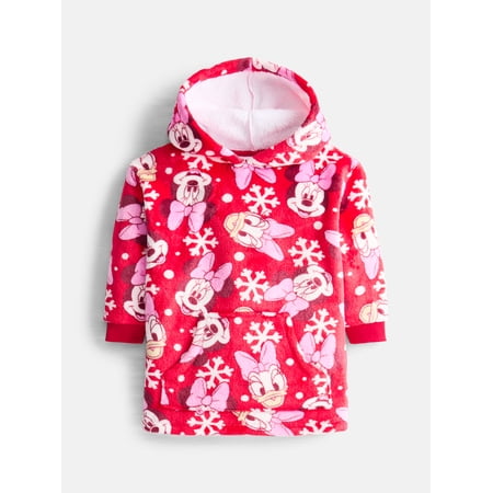 Disney Pixar Cars Minnie Mouse Toddler Girl Long Sleeve All Over Print Hooded Snugget, Sizes 12M-5T