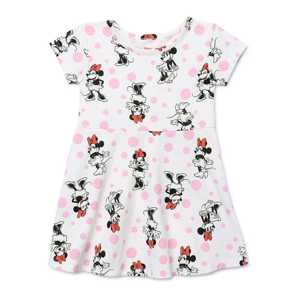 Minnie Mouse Toddler Girl Print Skater Dress, Sizes 12M-5T