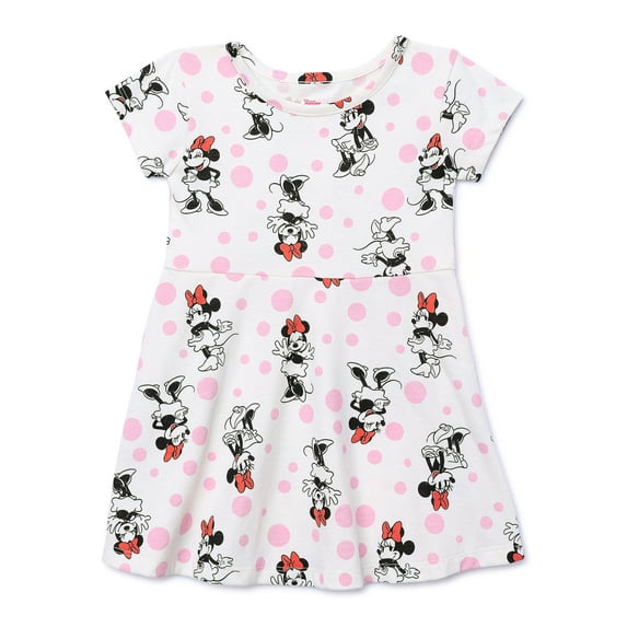 Minnie Mouse Toddler Girl Print Skater Dress, Sizes 12M-5T