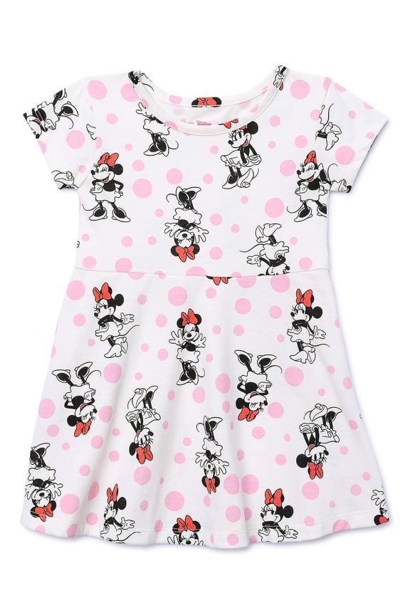 Minnie Mouse Toddler Girl Print Skater Dress, Sizes 12M-5T