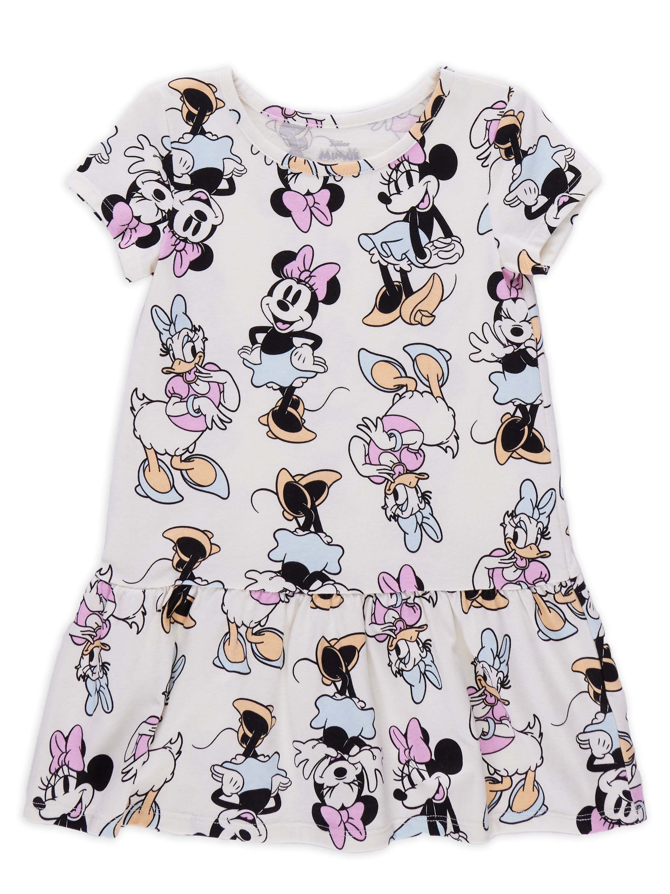 Minnie Mouse Toddler Girl Short Sleeve Drop Waist All Over Print Dress Sizes 12M 5T Walmart Business Supplies