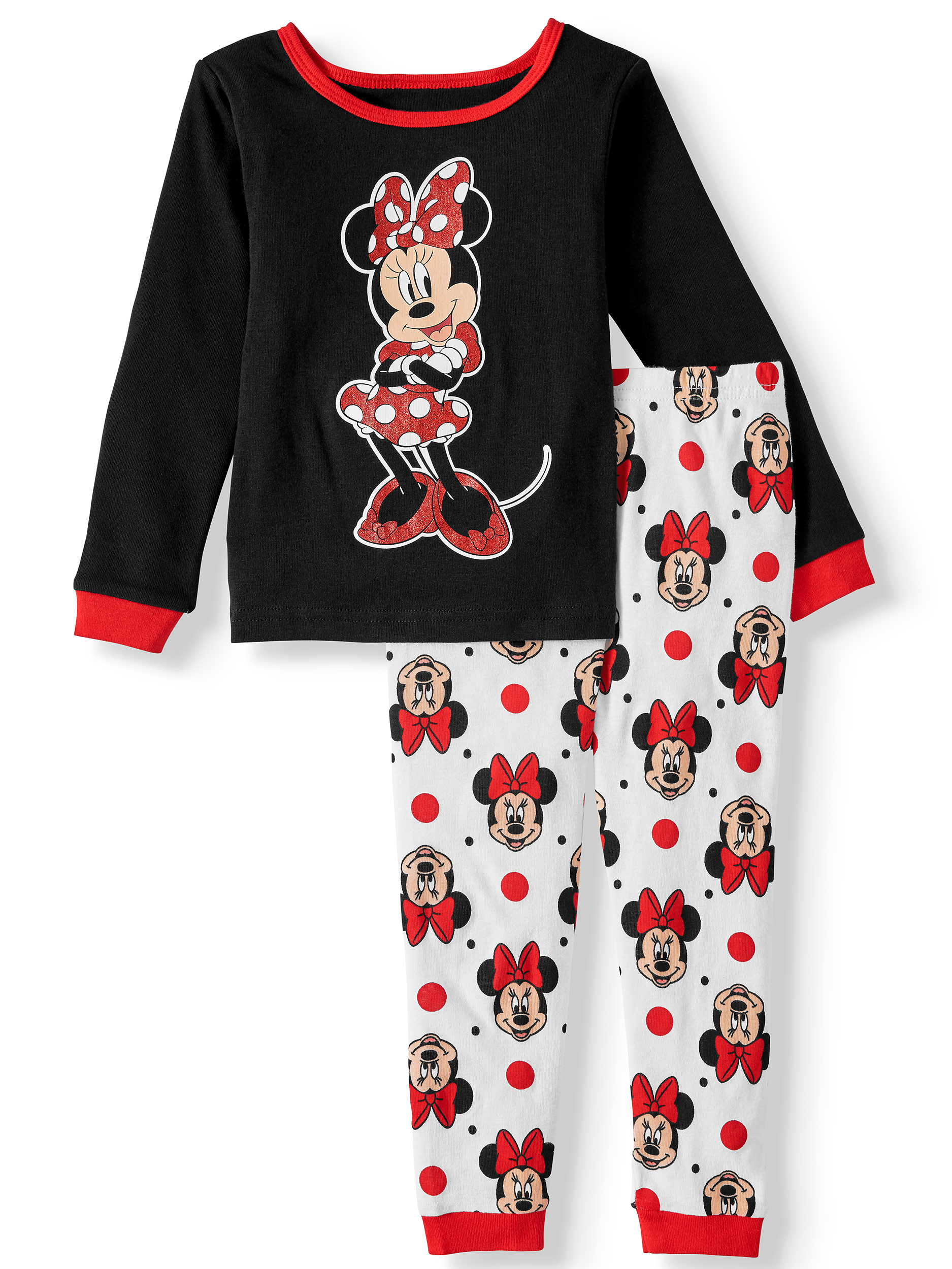 Minnie Mouse Toddler Girl Snug Fit Cotton Long Sleeve Pajamas, 2-Piece Set - image 1 of 2
