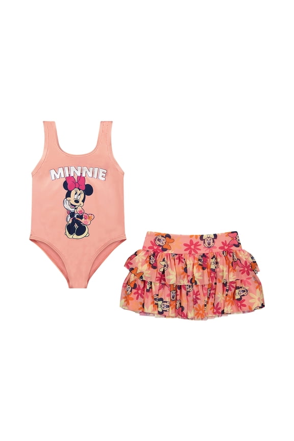 Character Toddler Girl One- Piece Swimsuit and Skirt Set, Sizes 12M-5T