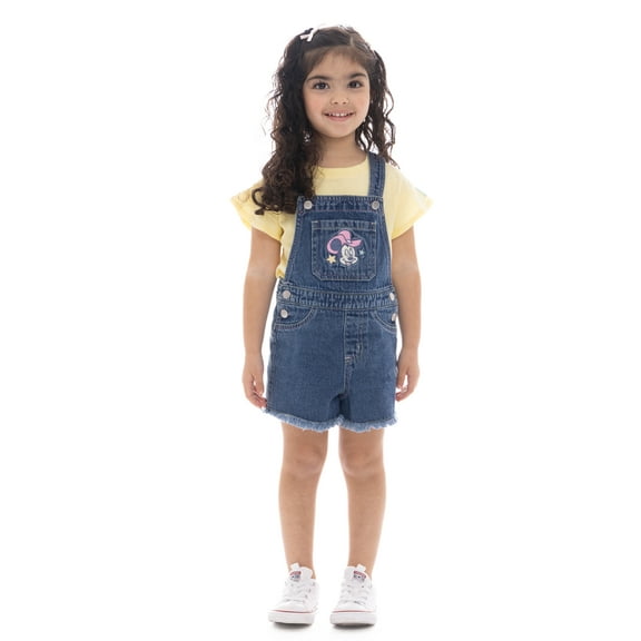 Minnie Mouse Toddler Girl Western Denim Shortall and Flutter Sleeve Tee Set, 2-Piece, Sizes 12M-5T