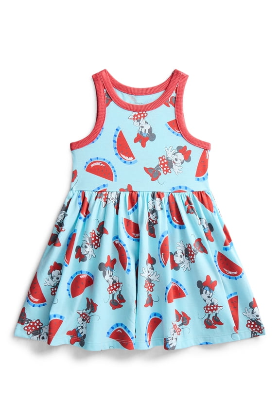 Minnie Mouse Toddler Girls Allover Print Graphic Tank Dress, Sizes 12M-5T