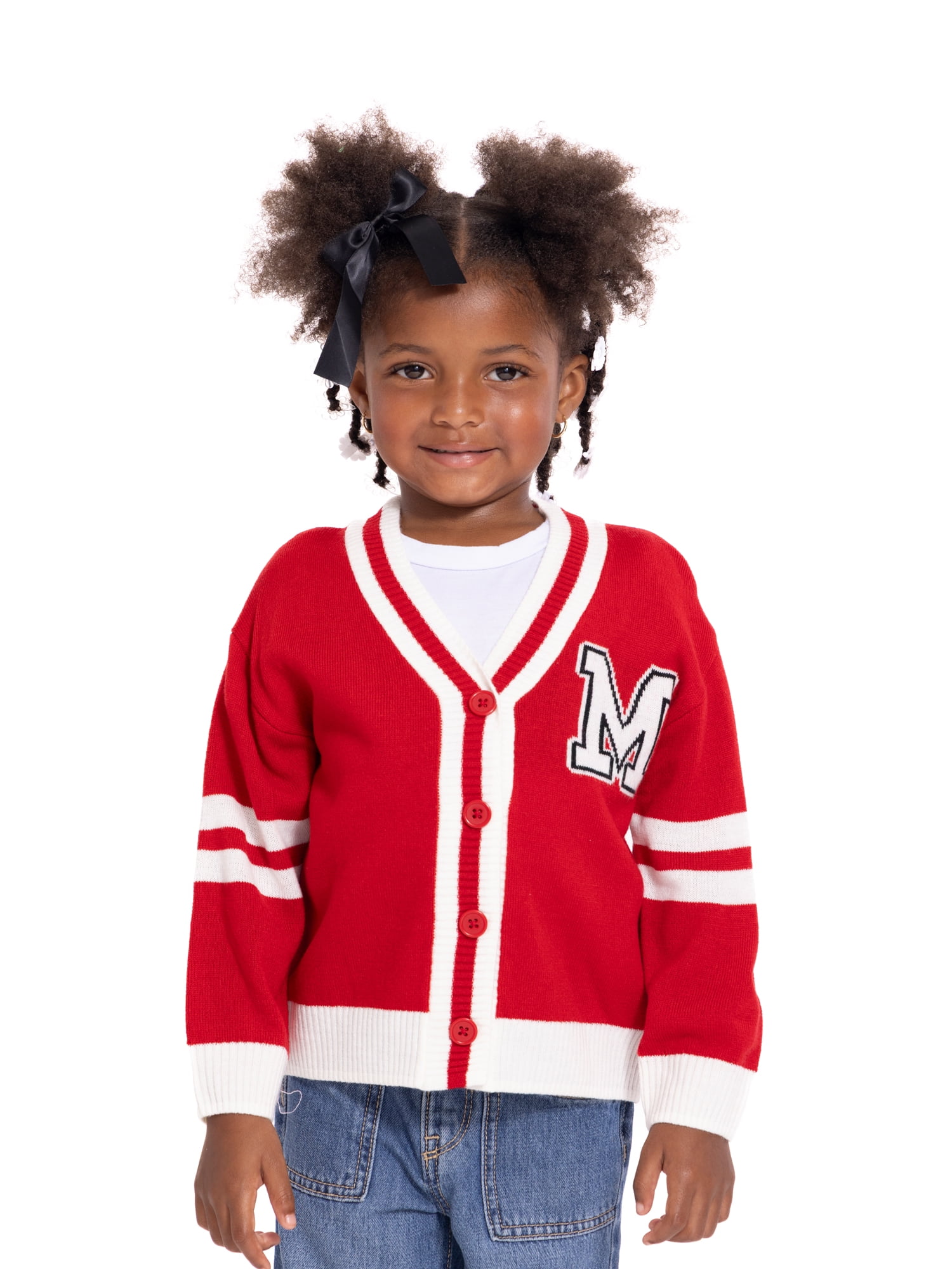 Minnie Mouse Toddler Girls Button Down Cardigan with Long Sleeves, Sizes 12M-5T