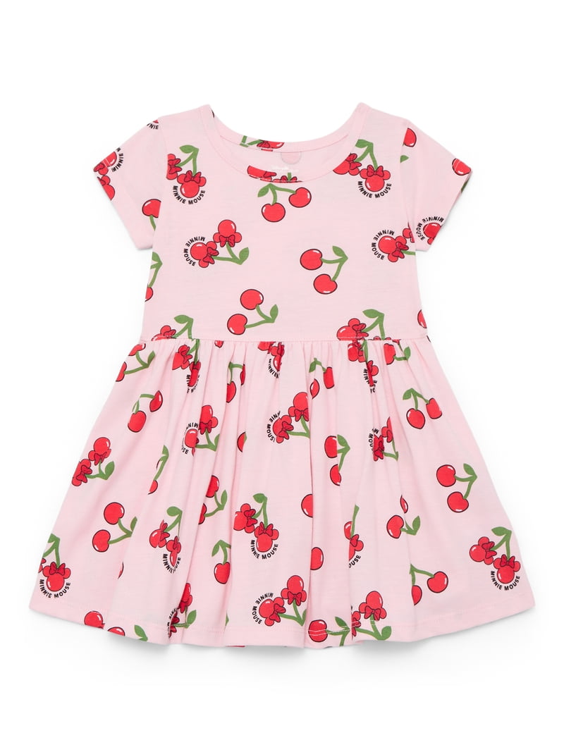 Minnie Mouse Toddler Girl Allover Print Dress with Short Sleeves, Sizes 12m-5t, Toddler Girl's, Size: 4T, Multicolor Minnie Mouse Toddler Girl Allover Print Dress with Short Sleeves, Sizes 12m-5t, Toddler Girl's, Size: 4T, Multicolor