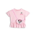 thumbnail image 1 of Minnie Mouse Toddler Girls Short Sleeve Peplum Tee with 3-D Bag, Sizes 12M-5T, 1 of 9