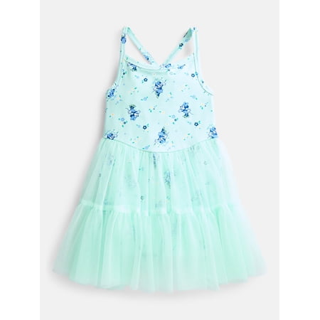 Minnie Mouse Toddler Girls' Sleeveless Romper with Tulle Skirt, Sizes 12M-5T