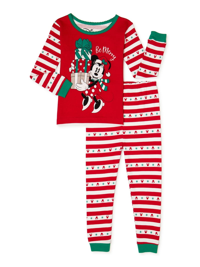 Minnie Mouse Toddler Girls Christmas Pajamas Set, 2-Piece