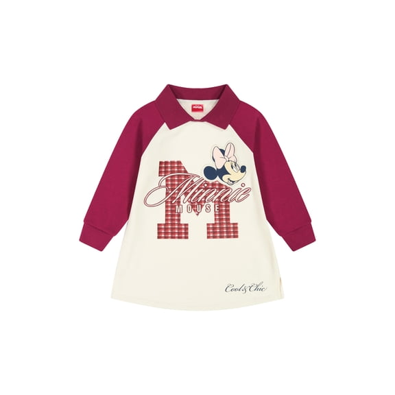 Minnie Mouse Toddler Girls Collared Fleece Dress, Sizes 12 Months - 5T