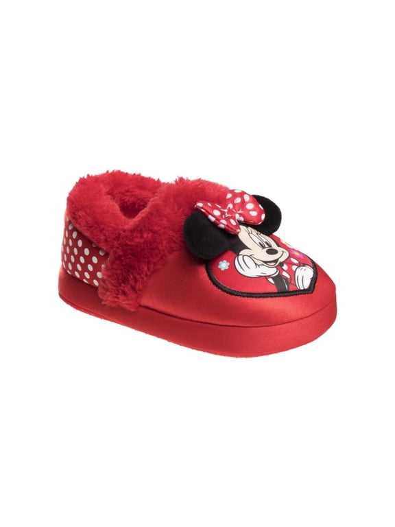 Minnie Mouse Toddler Girls Dual Sizes Nylex Fabric House Slippers