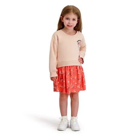 Minnie Mouse Toddler Girls Fleece Flannel Dress , Sizes 12 Months - 5T