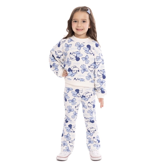 Minnie Mouse Toddler Girls Allover Print Top and Flared Leggings Set, 2-Piece, Sizes 12M-5T