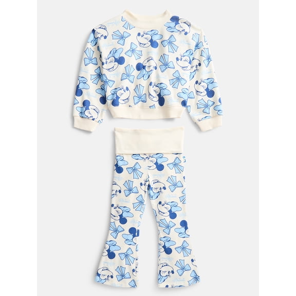 Minnie Mouse Toddler Girls Allover Print Top and Flared Leggings Set, 2-Piece, Sizes 12M-5T
