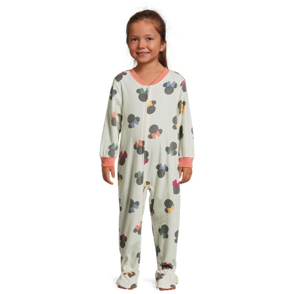 Minnie Mouse Toddler Girls One Piece Sleeper Pajamas, Sizes 12M-5T