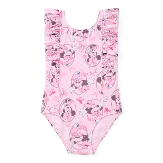 Character Toddler Girl One- Piece Swimsuit with Ruffles, Sizes 12M-5T