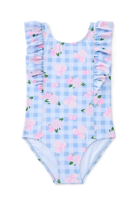 Character Toddler Girl One- Piece Swimsuit with Ruffles, Sizes 12M-5T