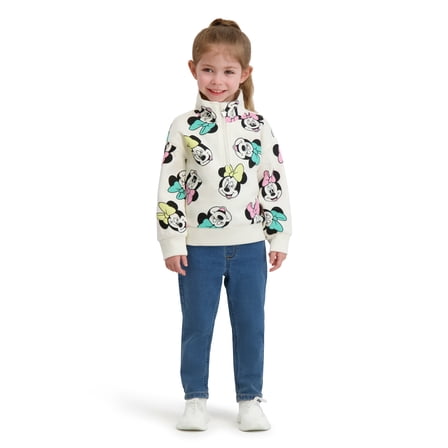 Minnie Mouse Toddler Girls Quarter Zip Top, Sizes 12 Months - 5T