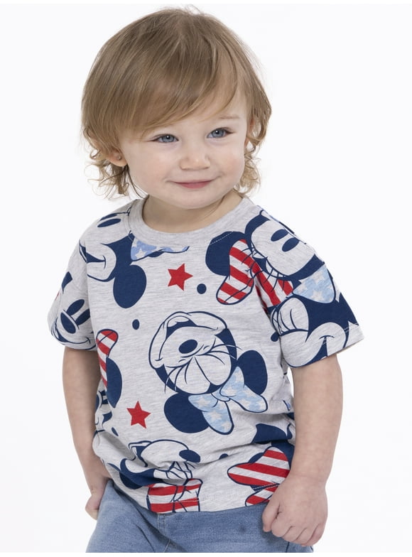 Minnie Mouse Toddler Girls Short Sleeve Americana Crewneck T-Shirt, Sizes 12M-5T