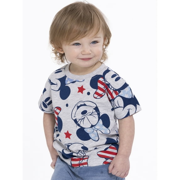 Minnie Mouse Toddler Girls Short Sleeve Americana Crewneck T-Shirt, Sizes 12M-5T