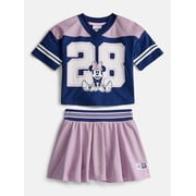 Toddler Girls Short Sleeve Graphic Jersey and Skirt Set, 2 Piece, Sizes 12M-5T deal from Walmart