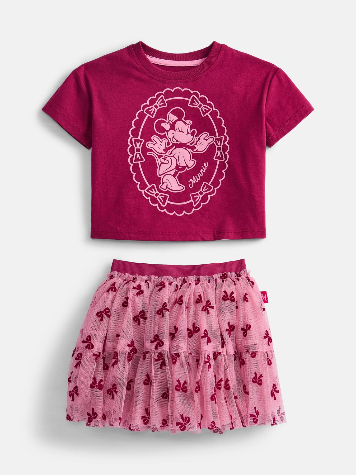 Minnie Mouse Toddler Girls' Graphic Tee and Tutu Skirt Set, 2-Piece, Sizes 12M-5T