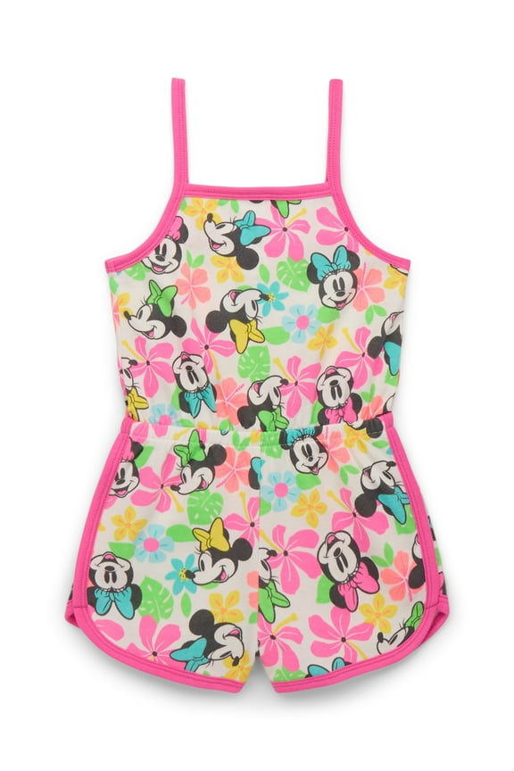 Minnie Mouse Toddler Girls' Sleeveless Print Romper, Sizes 12M-5T