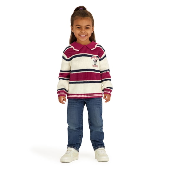 Minnie Mouse Toddler Girls Stripe Sweater, Sizes 12 Months - 5T
