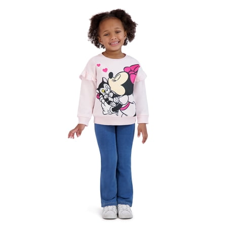 Minnie Mouse Toddler Girls Valentine Fleece Sweatshirt, Sizes 12M-5T