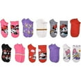 thumbnail image 1 of Minnie Mouse Toddler Girls no show Socks, 10-Pack, shoe Sizes 10-4, 1 of 5