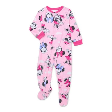 Minnie Mouse Toddler One Piece Sleeper Pajamas, Sizes 12M-5T