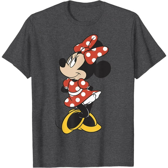 Minnie Mouse Traditional Portrait DTG Print Unisex T-Shirt,Dark Heather Grey Color,Size 2XL
